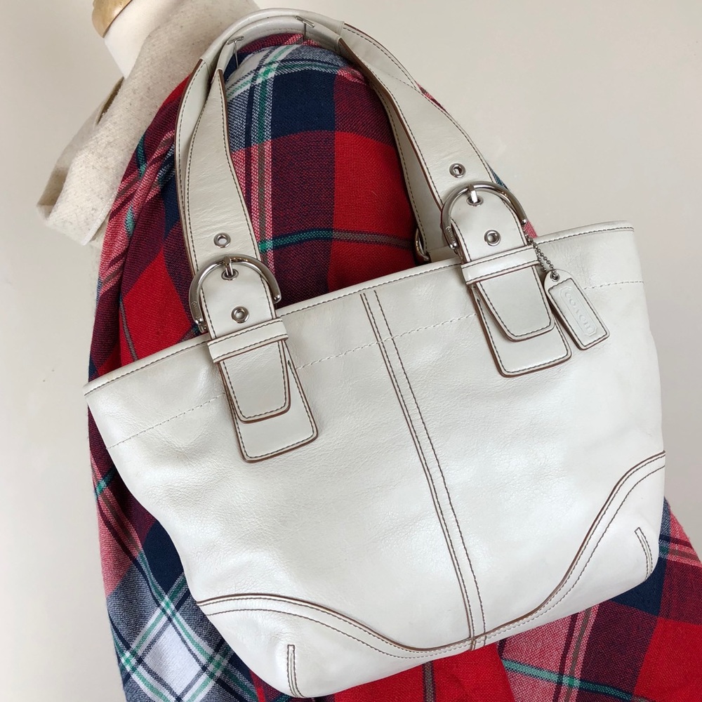 Coach Soho Satchel Tote Vintage Leather White 9544
